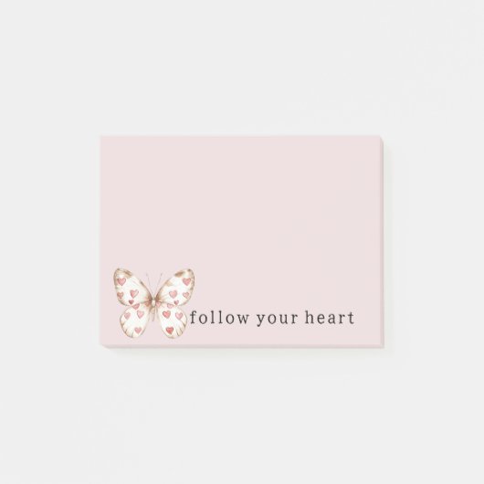Post-it® Papillon des Coeurs roses (Devant)