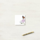 Post-it® Papillon élégant et fleurs violettes Élégant blanc (Sur un bureau)