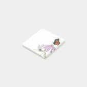Post-it® Papillon élégant et fleurs violettes Élégant blanc (Incliné)
