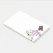 Post-it® Papillon élégant et fleurs violettes Élégant blanc (Incliné)