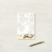 Post-it® Papillon et libellule à fleurs rouges (Sur un bureau)