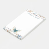 Post-it® Papillon Fleurs Marron Crème Bleu Tan (Incliné)