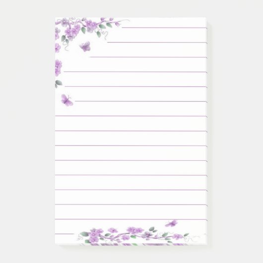 Post-it® Papillon floral violet (Devant)