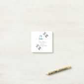 Post-it® Papillon gris bleu baby shower oh bébé moderne tex (Sur un bureau)