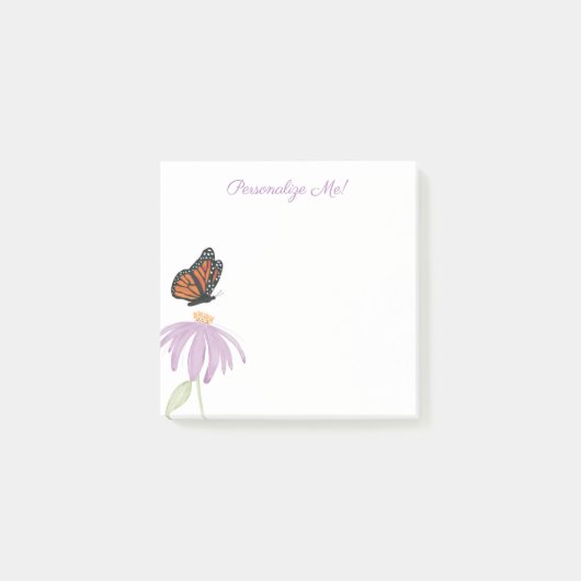 Post-it® Papillon monarque à fleurs de cône pourpre (Devant)