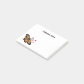 Post-it® Papillon Monarque Avec Nom Notes Personnalisées (Incliné)