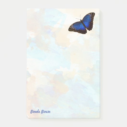 Post-it® Papillon Morpho Bleu Beau Personnalisé (Devant)