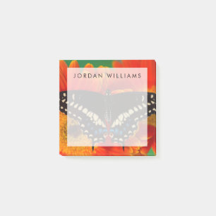 Post-it® Papillon noir Swallowtail sur Gerberia Daisy