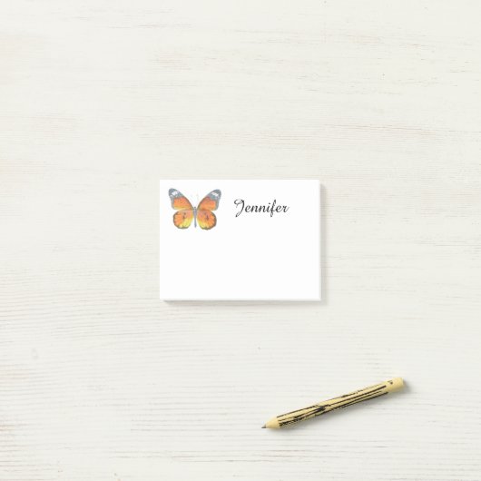 Post-it® Papillon orange (Sur un bureau)