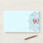 Post-it® Papillon Rose Et Art Rose - (Sur un bureau)