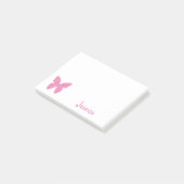 Post-it® Papillon rose Nom personnalisé de la fille (Incliné)