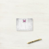 Post-it® Papillon rose Notes personnalisées (Sur un bureau)