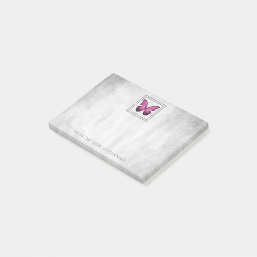 Post-it® Papillon rose Notes personnalisées (Incliné)