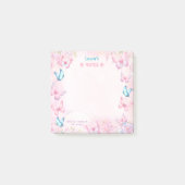 Post-it® Papillon rose violet Nom floral (Devant)