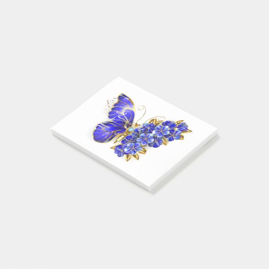 Post-it® Papillon saphir à fleurs (Incliné)
