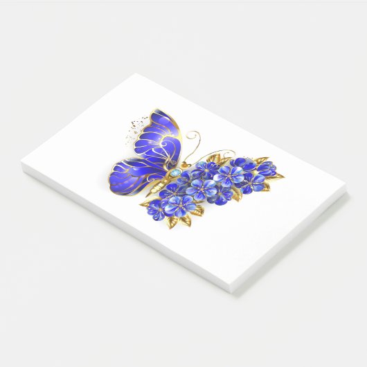 Post-it® Papillon saphir à fleurs (Incliné)