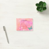 Post-it® Papillon sur aquarelle rose (Bureau)