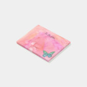 Post-it® Papillon sur aquarelle rose (Incliné)