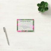 Post-it® Papillon swallowtail noir sur une fleur rose foncé (Bureau)
