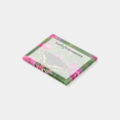 Post-it® Papillon swallowtail noir sur une fleur rose foncé (Incliné)