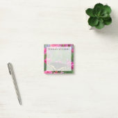 Post-it® Papillon swallowtail noir sur une fleur rose foncé (Bureau)