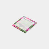 Post-it® Papillon swallowtail noir sur une fleur rose foncé (Incliné)