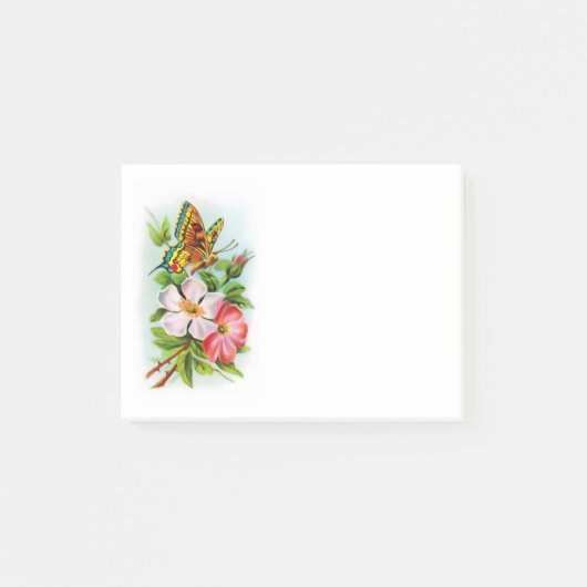 Post-it® Papillon vintage Sur Fleurs (Devant)