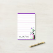 Post-it® Papillon violet personnalisé (Sur un bureau)