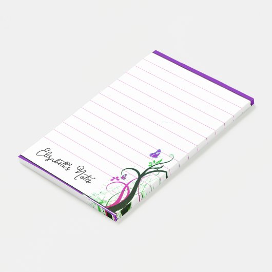 Post-it® Papillon violet personnalisé (Incliné)