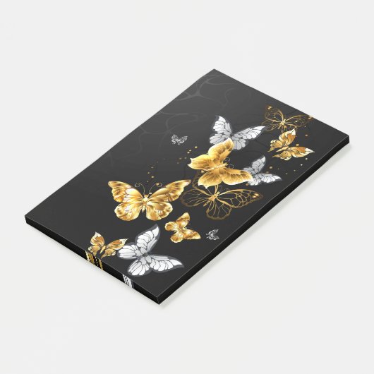 Post-it® Papillons blancs et dorés (Incliné)