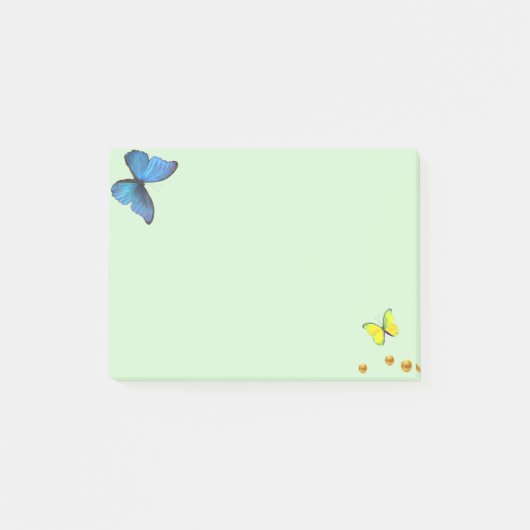 Post-it® Papillons bleus et jaunes & points de confettis do (Devant)