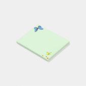Post-it® Papillons bleus et jaunes & points de confettis do (Incliné)