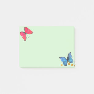 Post-it® Papillons bleus et rouges & points de confettis do
