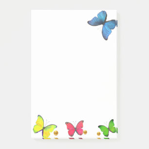 Post-it® Papillons colorés mignons sur blanc