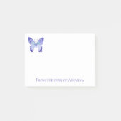 Post-it® Papillons d'aquarelle à papillon bleu violet (Devant)