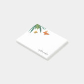 Post-it® Papillons d'aquarelle au feuillage vert (Incliné)