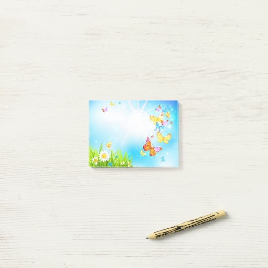 Post-it® Papillons de ressort (Sur un bureau)