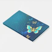 Post-it® Papillons d'or sur un Arrière - plan bleu (Incliné)