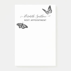Post-it® Papillons Élégants Carte de rendez-vous esthétique