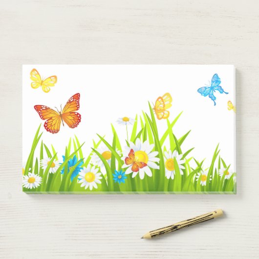 Post-it® Papillons Et Fleurs (Sur un bureau)