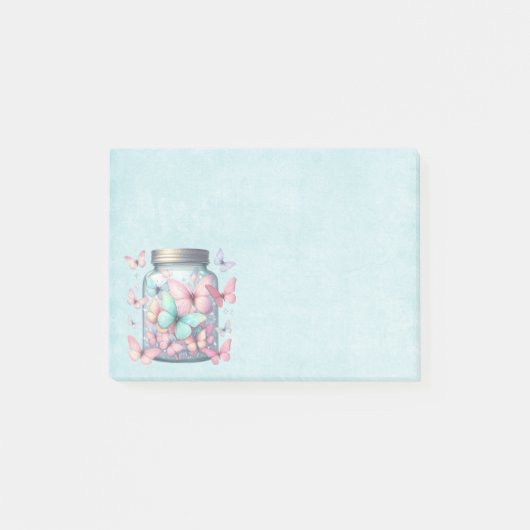 Post-it® Papillons Fantaisistes dans un Pot (Devant)