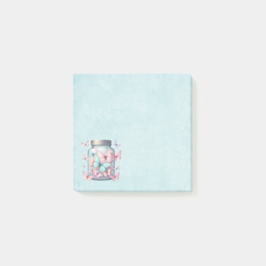 Post-it® Papillons Fantaisistes dans un Pot (Devant)