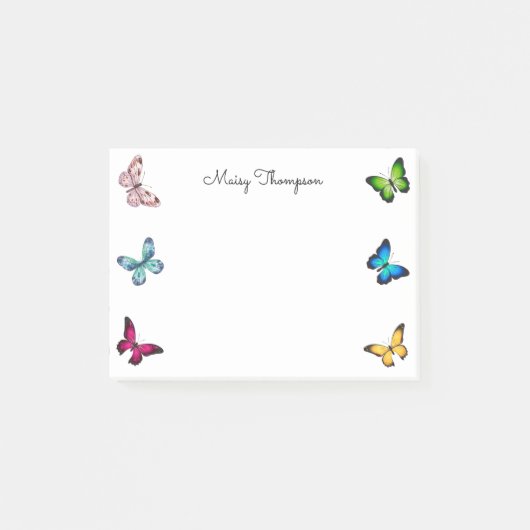 Post-it® Papillons Monogramme Nom (Devant)