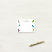 Post-it® Papillons Monogramme Nom (Sur un bureau)
