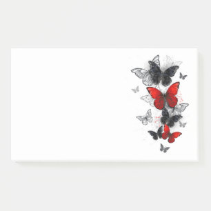 Post-it® Papillons noirs et rouges volants