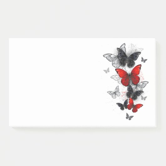 Post-it® Papillons noirs et rouges volants (Devant)