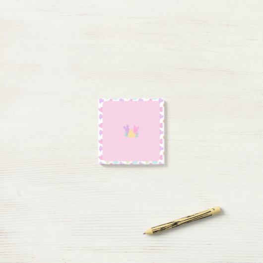 Post-it® Pâques Peep Bunny & Chicks (Sur un bureau)
