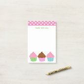 Post-it® Paquet numérique Pot Cupcakes Personnalisé Post-it (Sur un bureau)