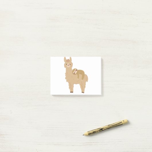 Post-it® Paresse adorable dormant sur un lama (Sur un bureau)