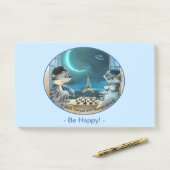 Post-it® Paris à la Nuit Notes 10" x 6" - Heureux (Sur un bureau)